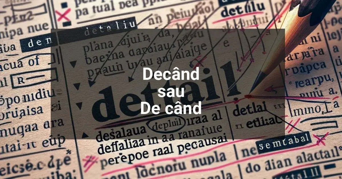 Decând sau De când. Cum e corect?