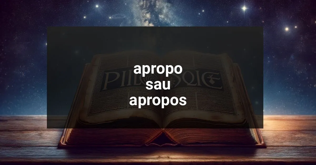 Corect spui Apropo sau Apropos?