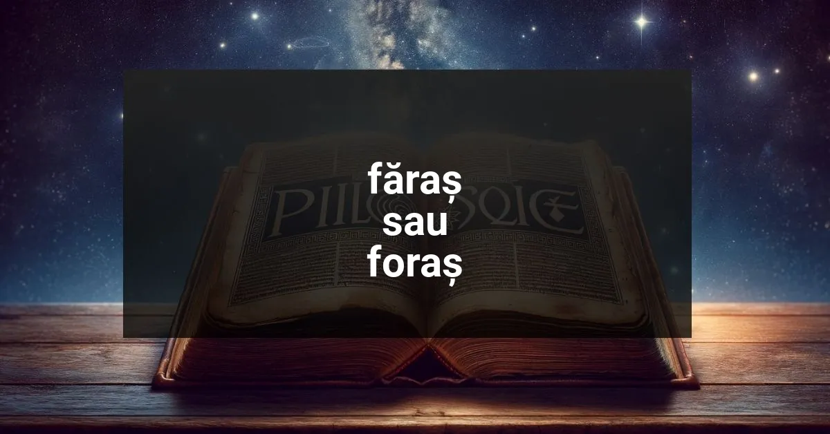 Făraș sau Foraș - Cum se Scrie Corect?